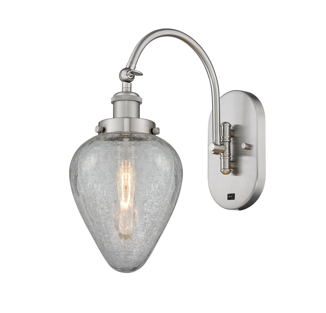 Innovations Lighting Geneseo 6" Sconce - Brushed Satin Nickel Wall Sconces Innovations Lighting Clear Crackled ; Glass Type: Crackled  