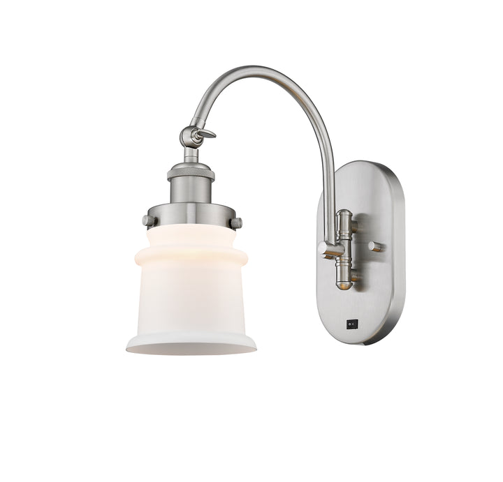 Innovations Lighting Canton 5" Sconce - Brushed Satin Nickel Wall Sconces Innovations Lighting Matte White ; Glass Type: Frosted  