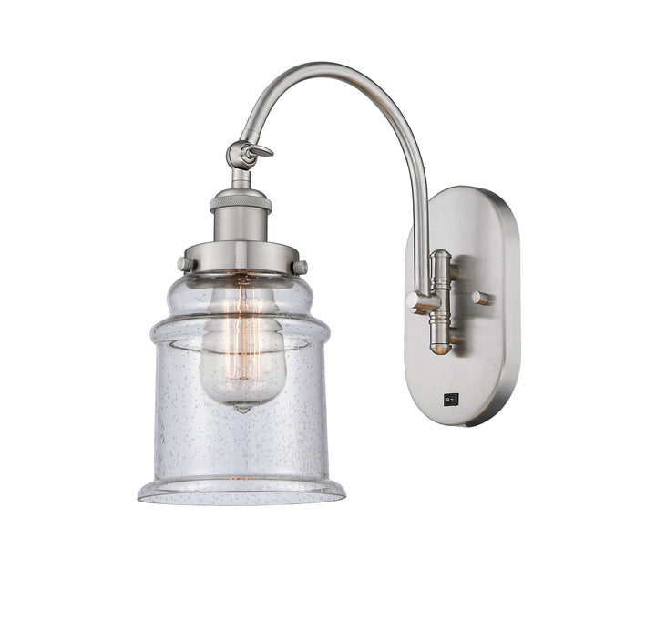 Innovations Lighting Canton 6" Sconce - Brushed Satin Nickel Wall Sconces Innovations Lighting Seedy ; Glass Type: Seeded  