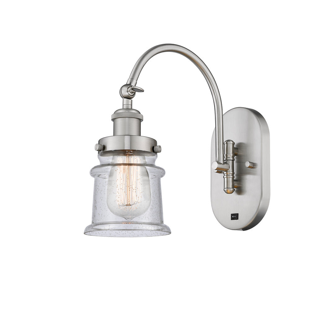 Innovations Lighting Canton 5" Sconce - Brushed Satin Nickel Wall Sconces Innovations Lighting Seedy ; Glass Type: Seeded  