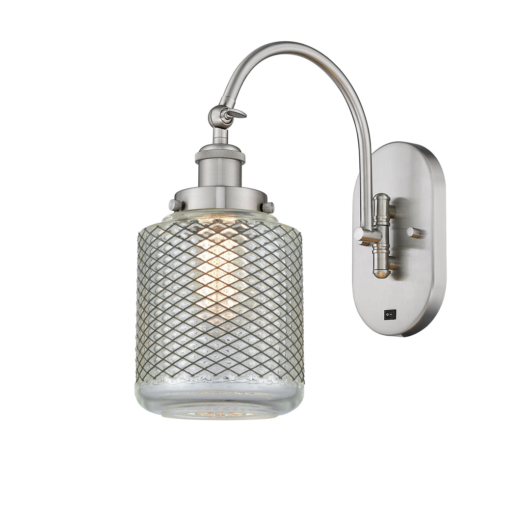 Innovations Lighting Stanton Sconce - Brushed Satin Nickel Wall Sconces Innovations Lighting Clear Wire Mesh ; Glass Type: Transparent  