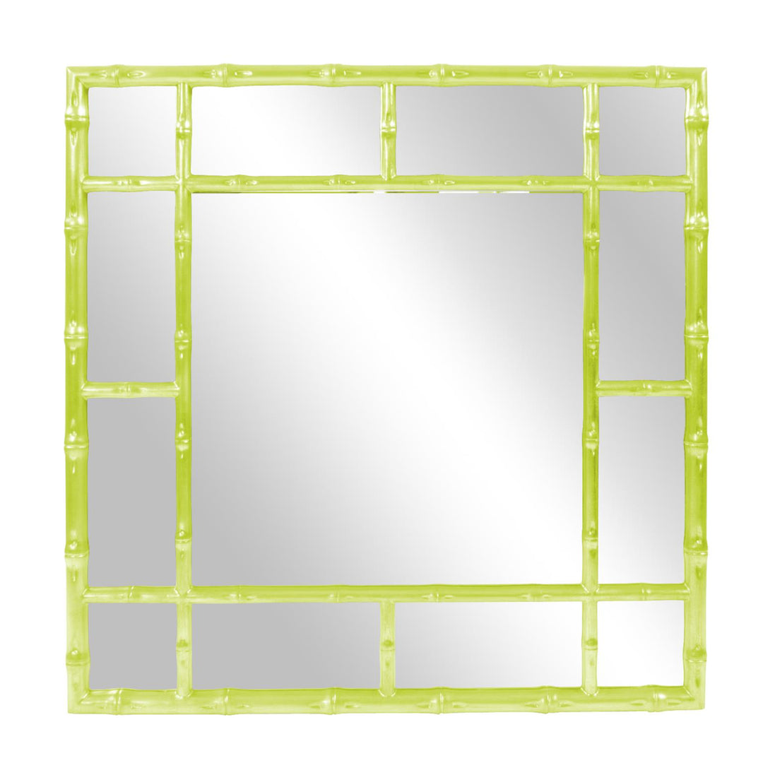 Howard Elliott Collection Bamboo Mirror - Glossy Green Mirrors Howard Elliott Collection   