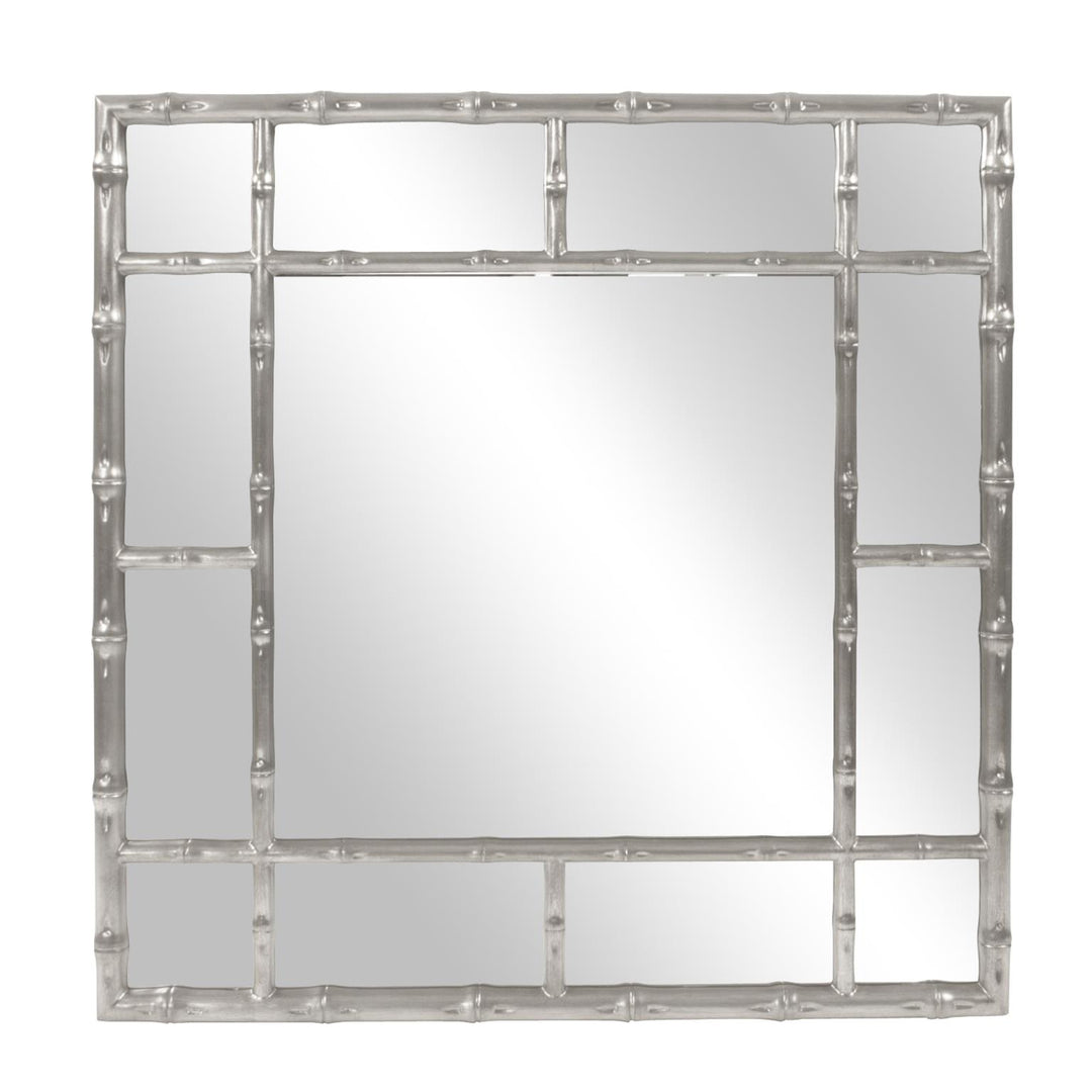 Howard Elliott Collection Bamboo Mirror - Glossy Nickel Mirrors Howard Elliott Collection   