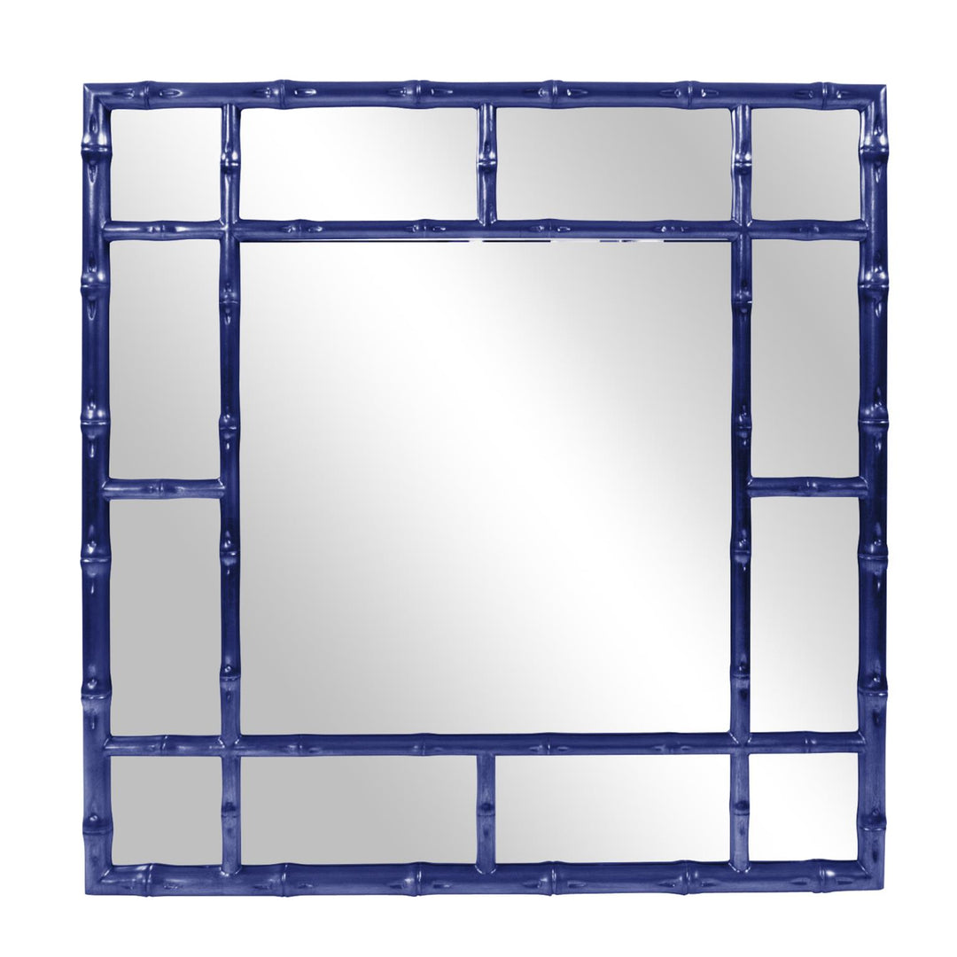 Howard Elliott Collection Bamboo Mirror - Glossy Navy Mirrors Howard Elliott Collection   