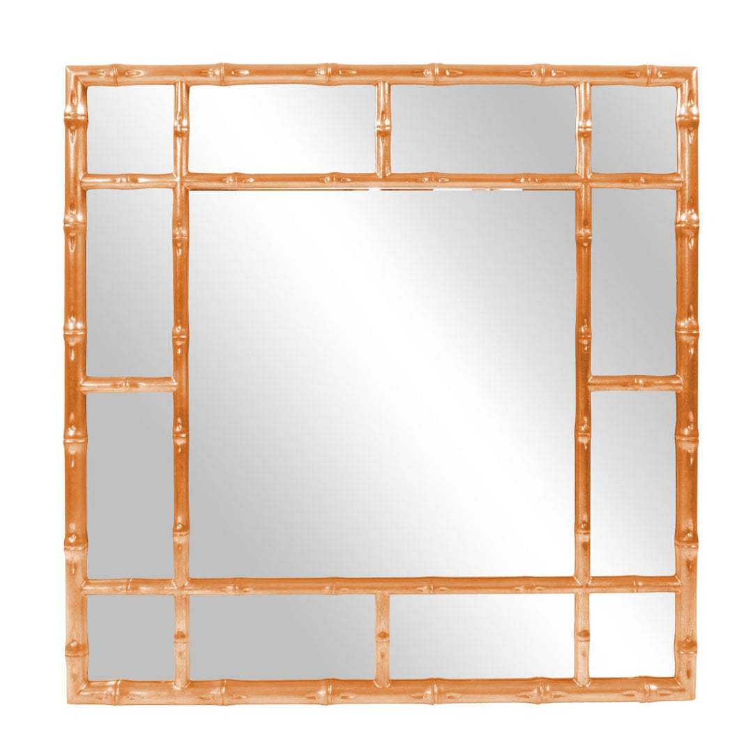 Howard Elliott Collection Bamboo Mirror - Glossy Orange Mirrors Howard Elliott Collection   