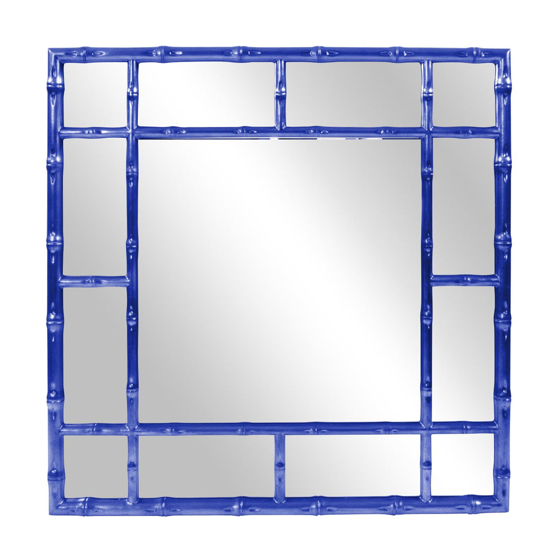 Howard Elliott Collection Bamboo Mirror - Glossy Royal Blue Mirrors Howard Elliott Collection   