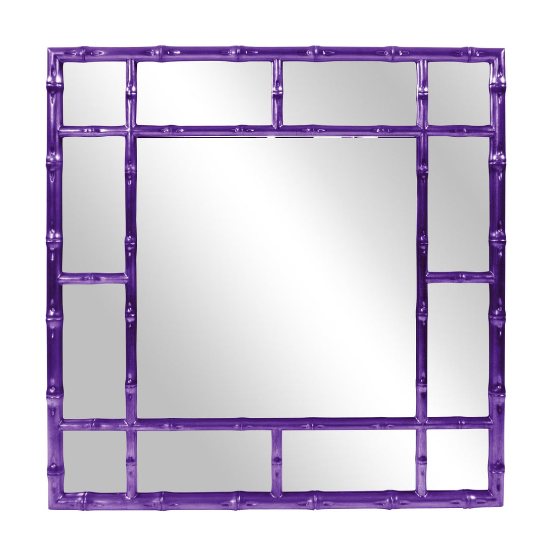 Howard Elliott Collection Bamboo Mirror - Glossy Royal Purple Mirrors Howard Elliott Collection   