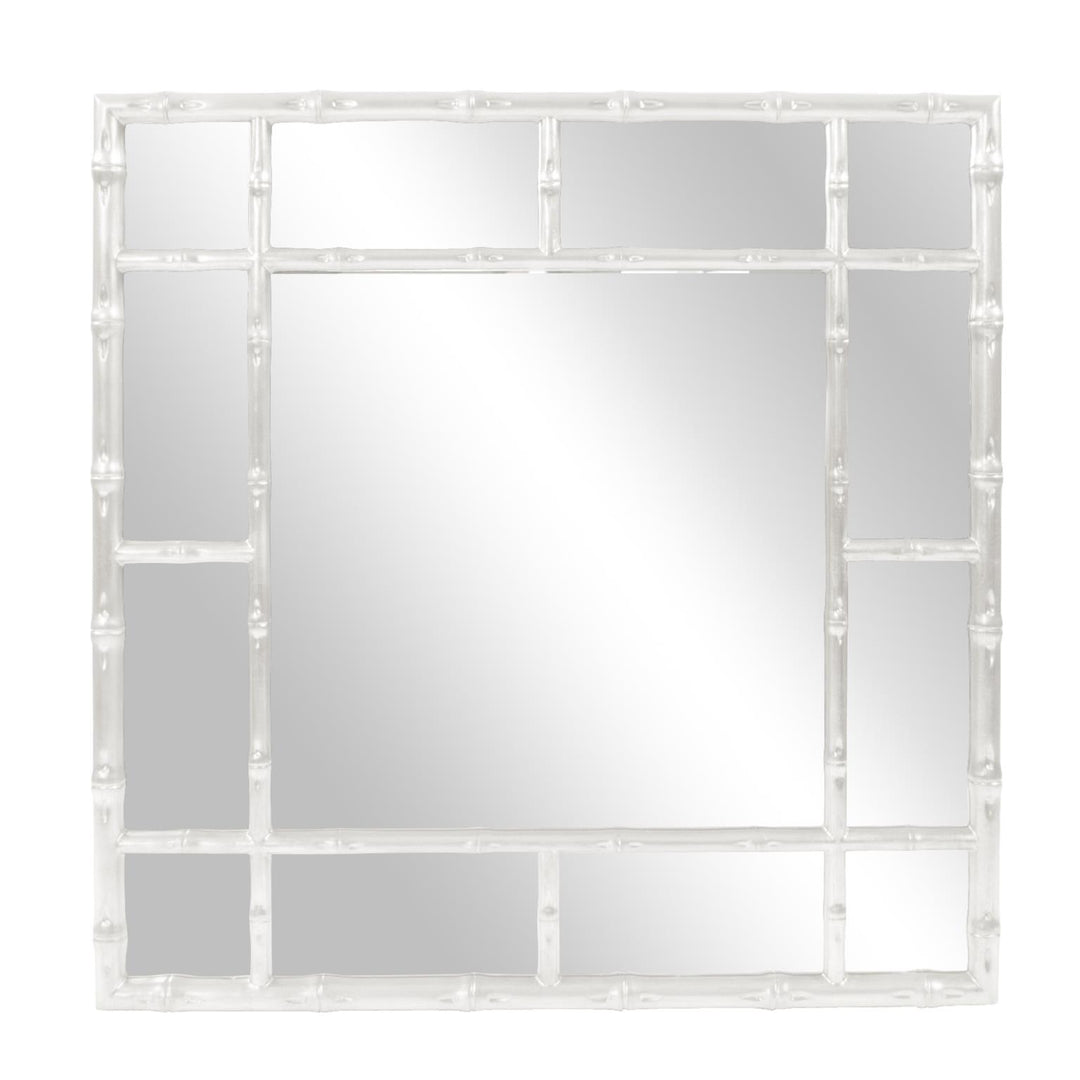 Howard Elliott Collection Bamboo Mirror - Glossy White Mirrors Howard Elliott Collection   