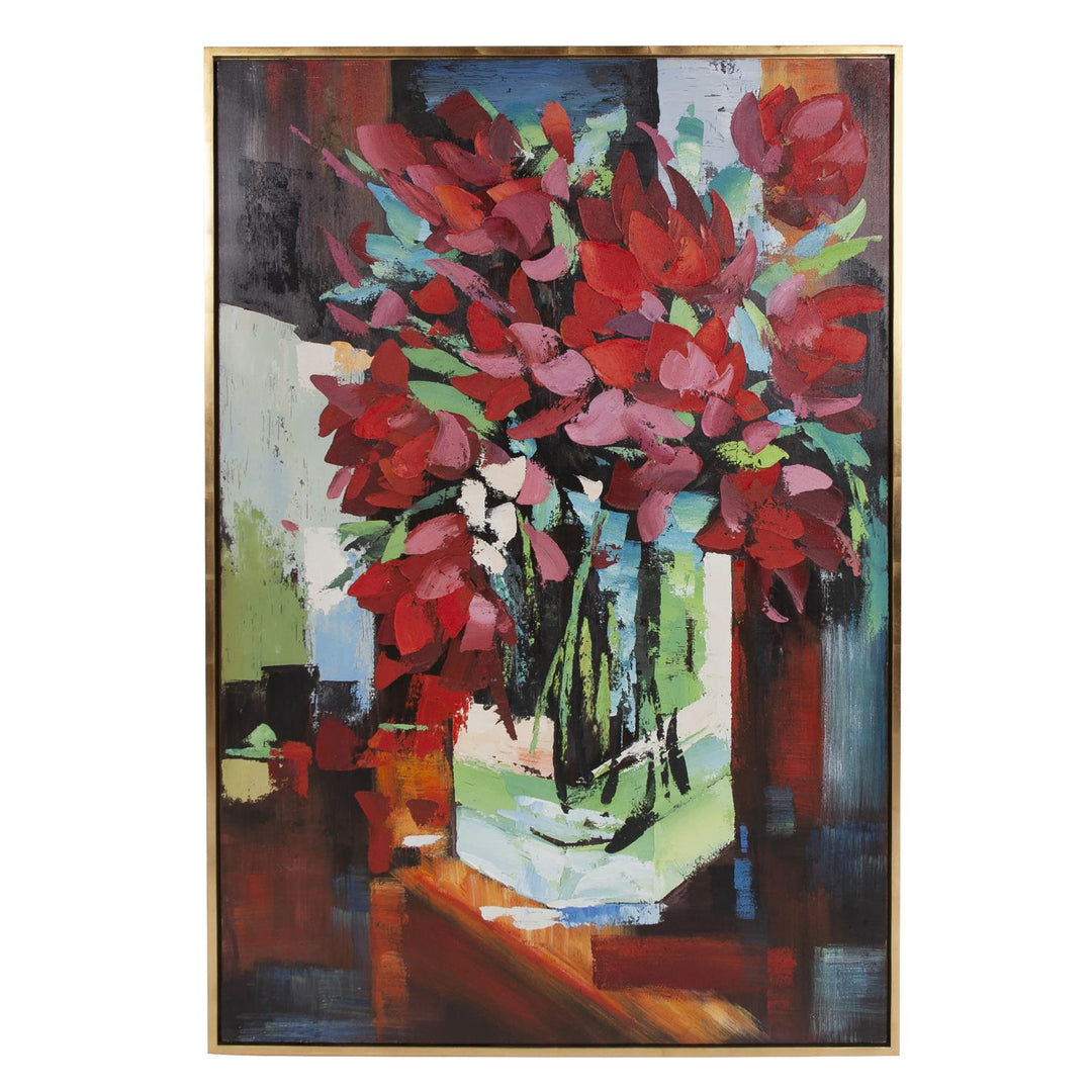 Howard Elliott Collection Red Tulips In Vase Hand Painted Original Art Wall Decor Howard Elliott Collection   