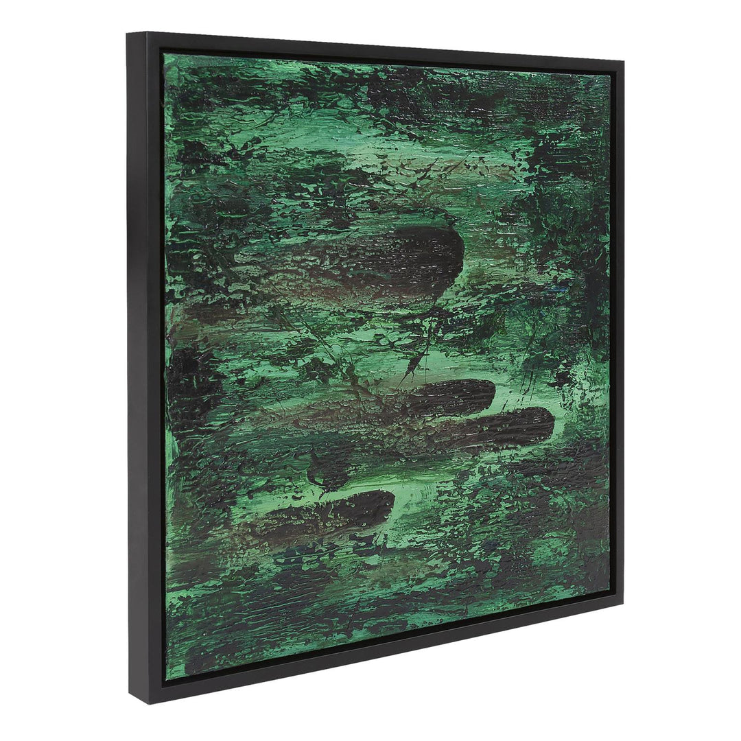 Howard Elliott Collection Comet Green Flare Hand Painted Original Art Wall Decor Howard Elliott Collection   