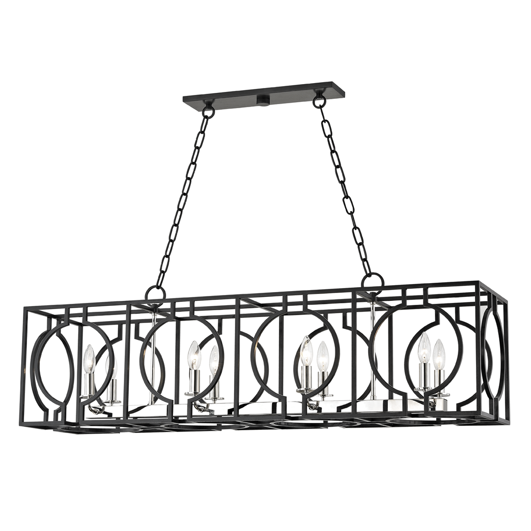 Hudson Valley Lighting Octavio Linear Chandeliers Hudson Valley Lighting Aged Iron/polished Nickel Combo  