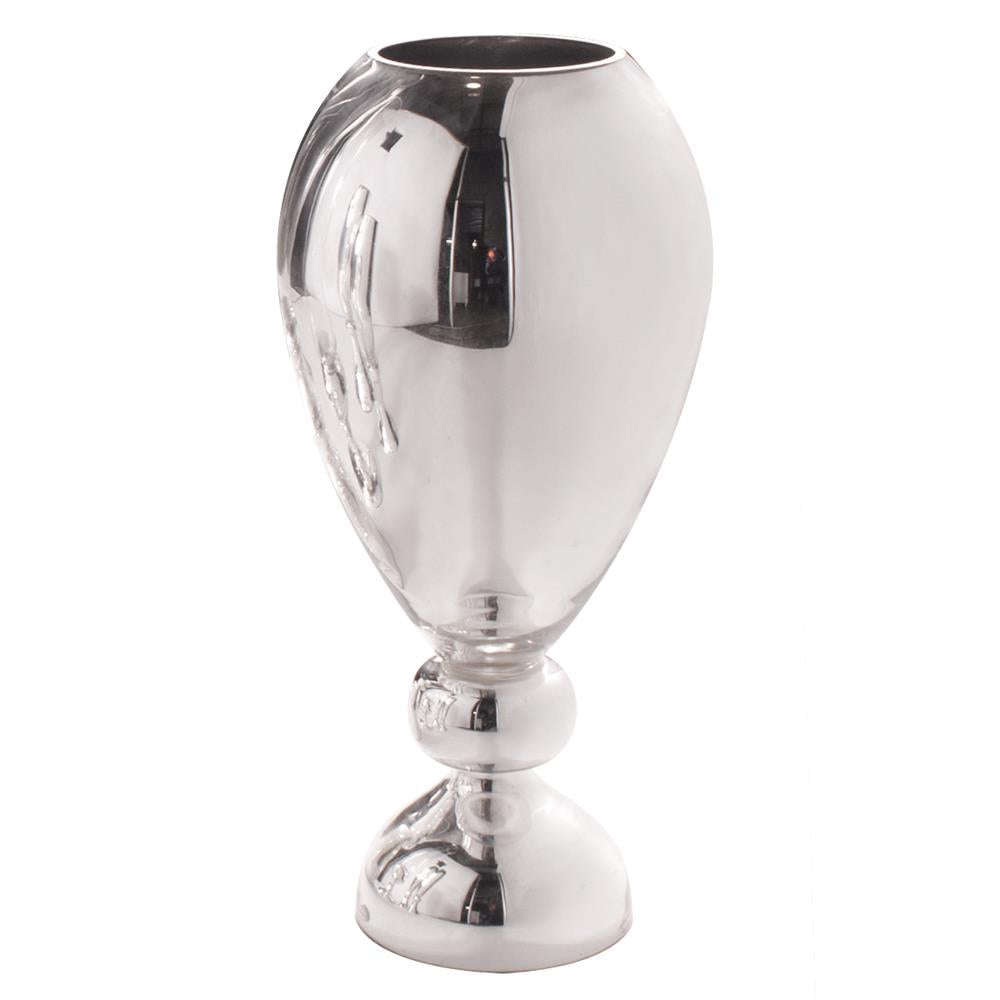 Howard Elliott Collection Silver Wine Goblet Hand Blown Glass Vase Vases Howard Elliott Collection   