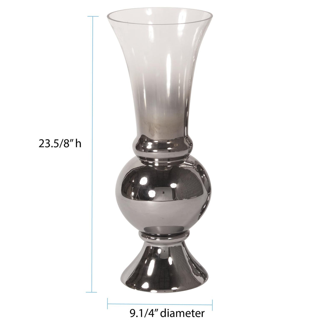 Howard Elliott Collection Smokey Glass Fluted Small Vase Vases Howard Elliott Collection   