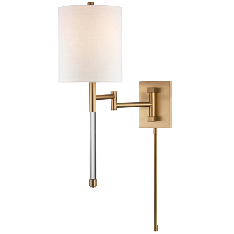 Hudson Valley Lighting Englewood Plug-in Sconce Wall Sconces Hudson Valley Lighting Aged Brass  