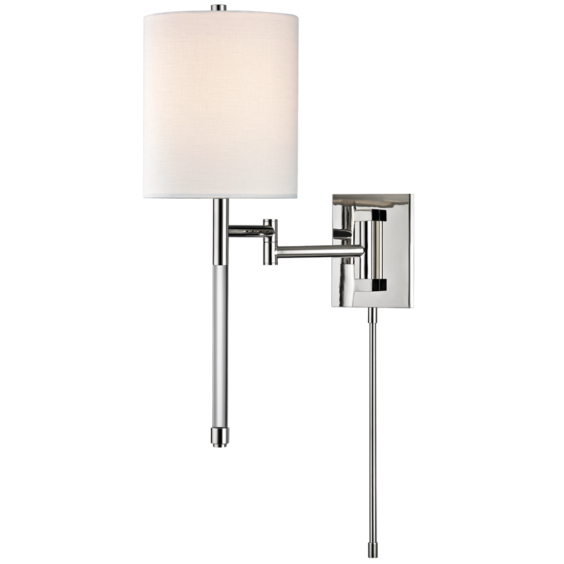 Hudson Valley Lighting Englewood Plug-in Sconce Wall Sconces Hudson Valley Lighting Polished Nickel  