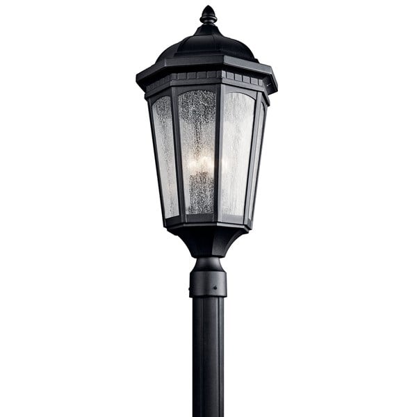 Kichler Courtyard  Outdoor Post Lantern Outdoor l Post/Pier Mounts Kichler Textured Black 12.25x27 