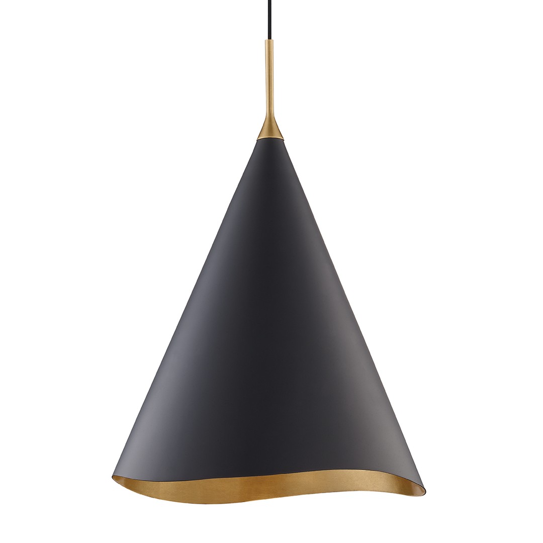 Hudson Valley Lighting Martini Pendant Pendants Hudson Valley Lighting Gold Leaf/black Combo  