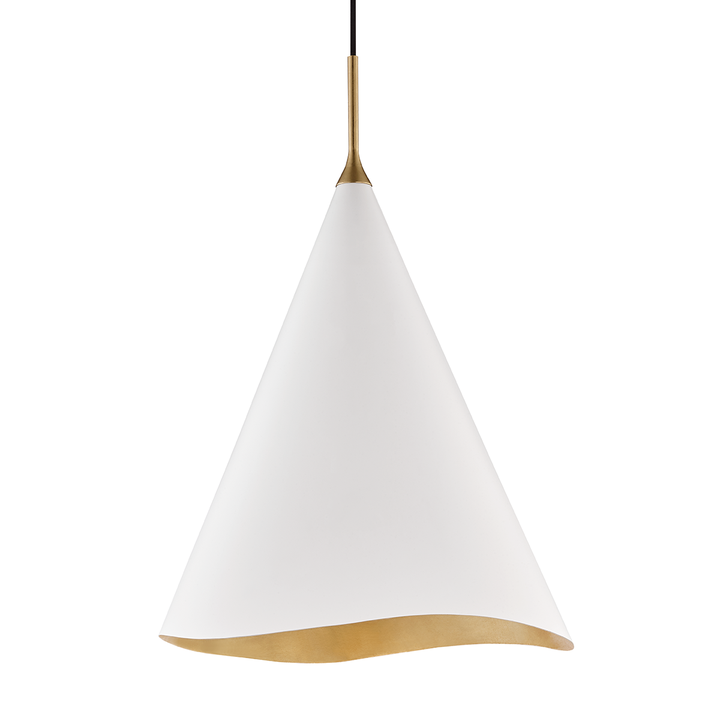 Hudson Valley Lighting Martini Pendant Pendants Hudson Valley Lighting Gold Leaf/soft Off White Combo  