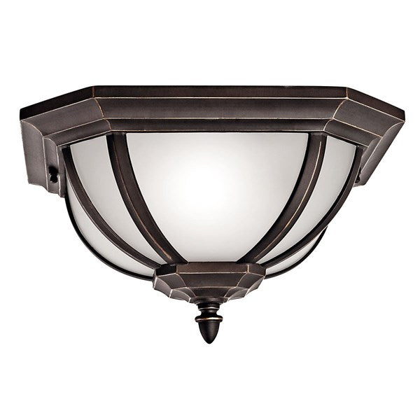 Kichler Salisbury  Outdoor Flush & Semi Flush Mt Outdoor l Wall Kichler Rubbed Bronze 13.5x7.5 