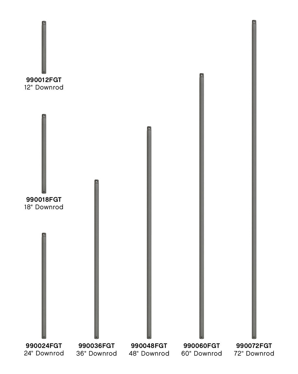 Hinkley 36" Downrod Fan Accessories Hinkley Graphite  