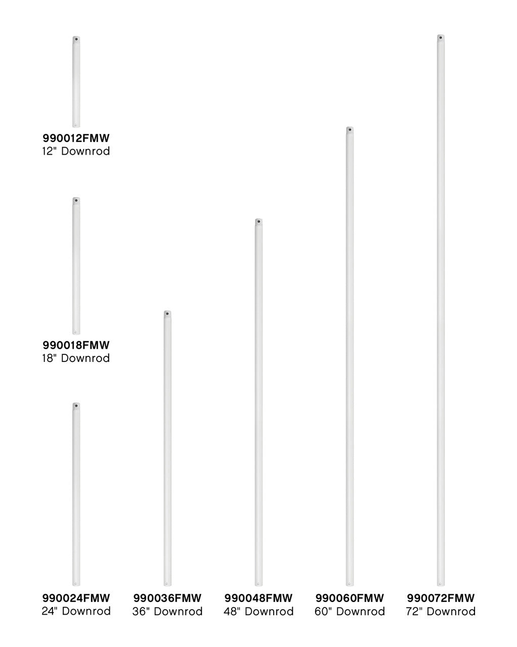 Hinkley 36" Downrod Fan Accessories Hinkley Matte White  