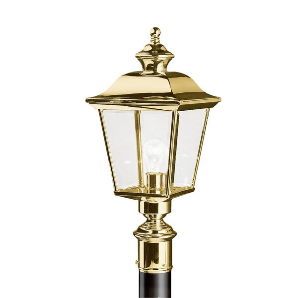 Kichler Bay Shore  Outdoor Post Lantern Outdoor l Post/Pier Mounts Kichler Polished Brass 9.25x22.5 