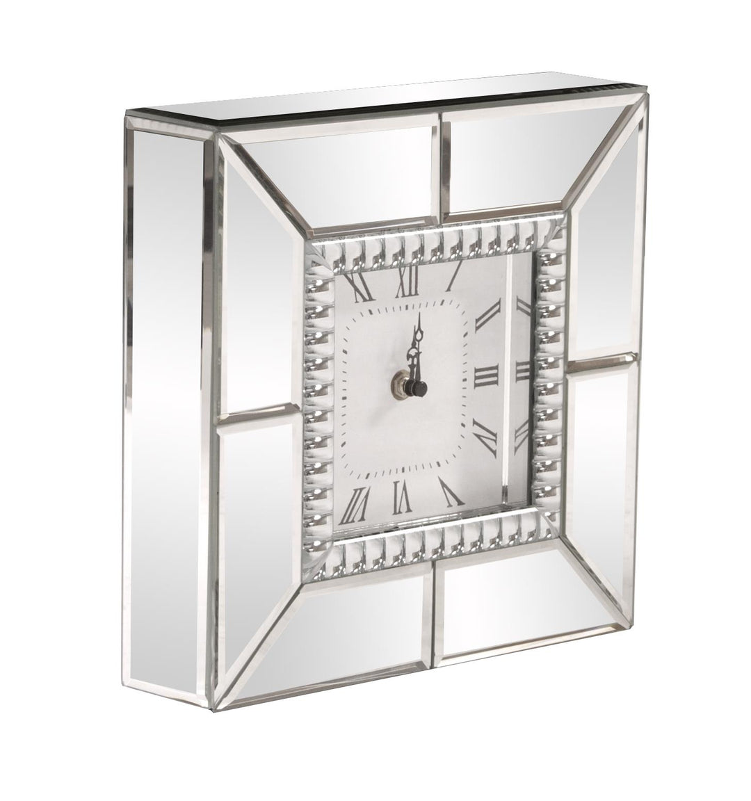 Howard Elliott Collection Mirrored Table Clock Mirrors Howard Elliott Collection   