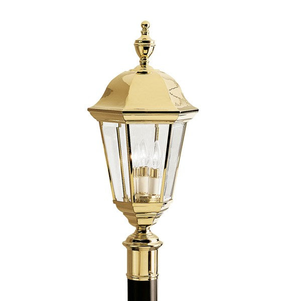 Kichler Grove Mill  Outdoor Post Lantern Outdoor l Post/Pier Mounts Kichler Polished Brass 11.25x25.25 