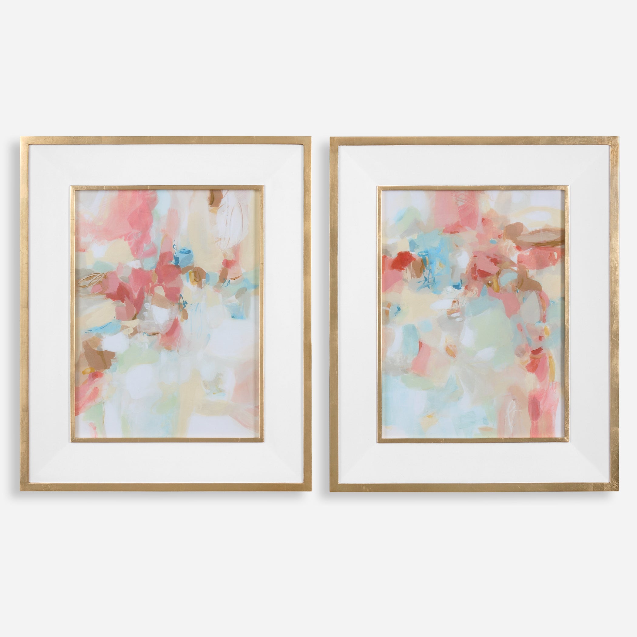 Uttermost A Touch Of Blush And Rosewood Fences Abstract Art