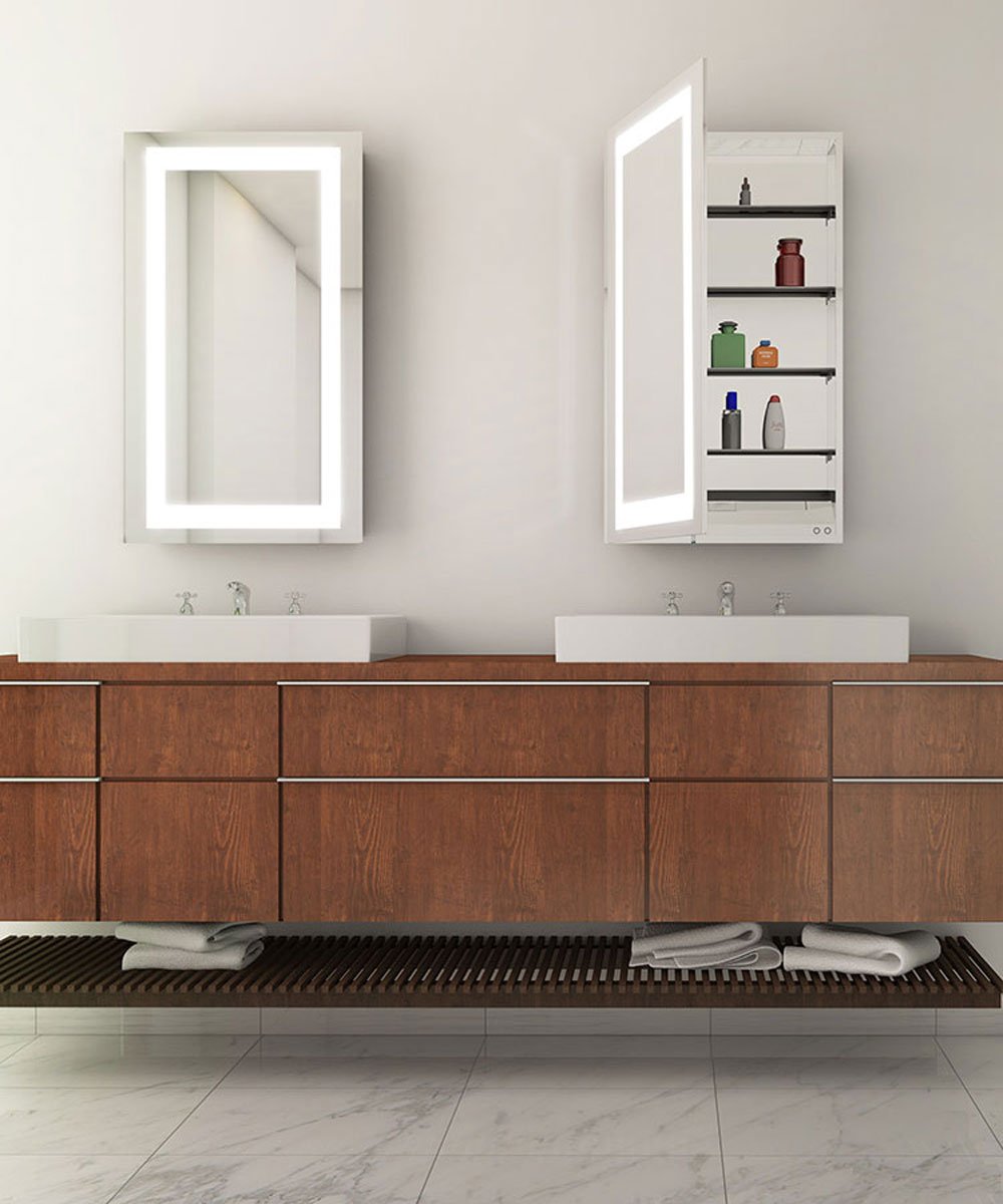 Electric Mirror Ambiance™ Mirrored Cabinet LED Vanity Mirrors Electric Mirror   