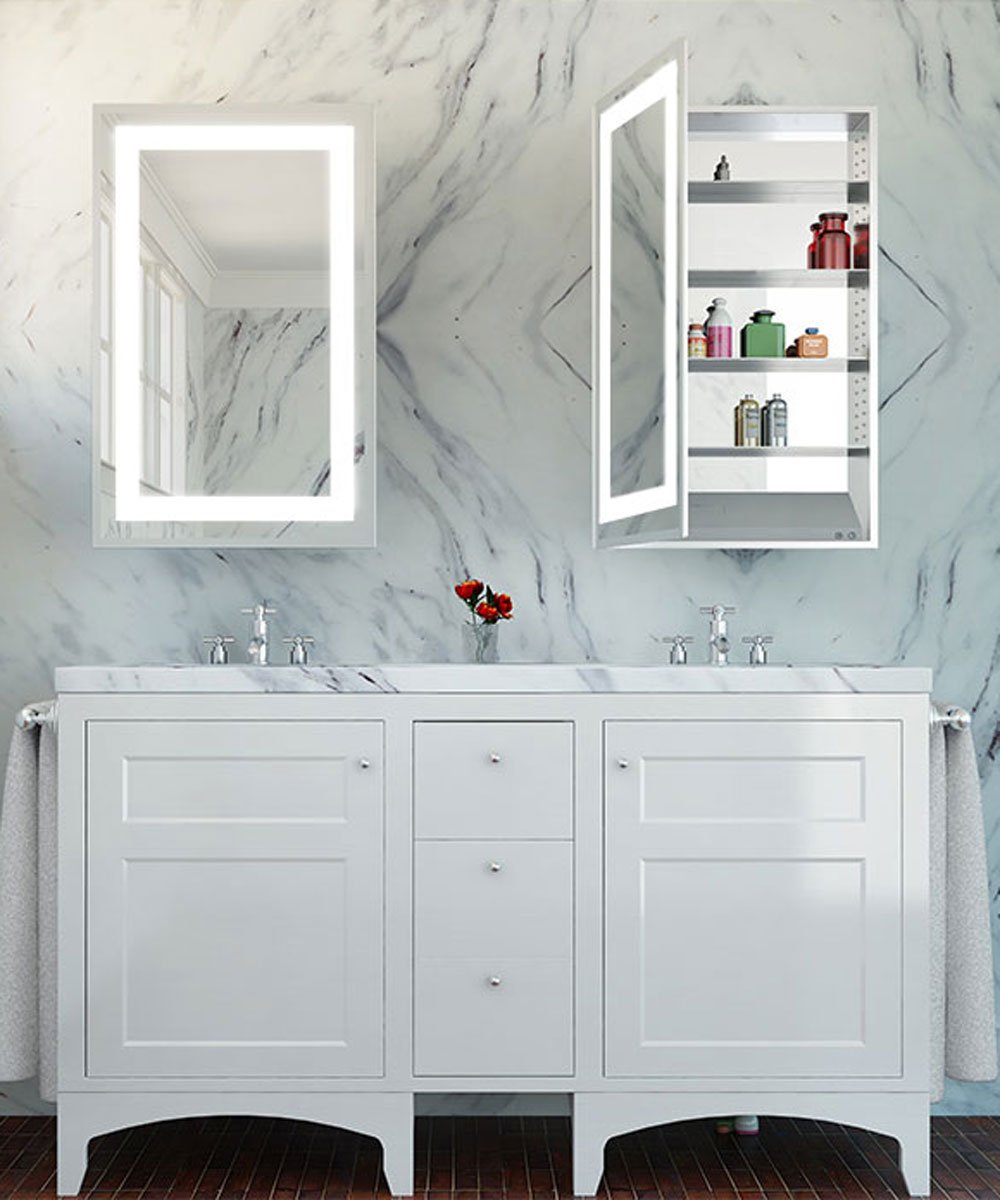 Electric Mirror Ambiance™ Mirrored Cabinet LED Vanity Mirrors Electric Mirror Left 23.25 x 30 x 4.65 