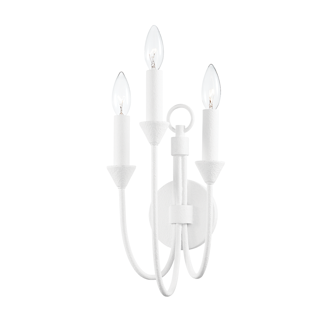 Troy Lighting Cate Wall Sconce Wall Sconces Troy Lighting GESSO WHITE 7.75x7.75x17.5 