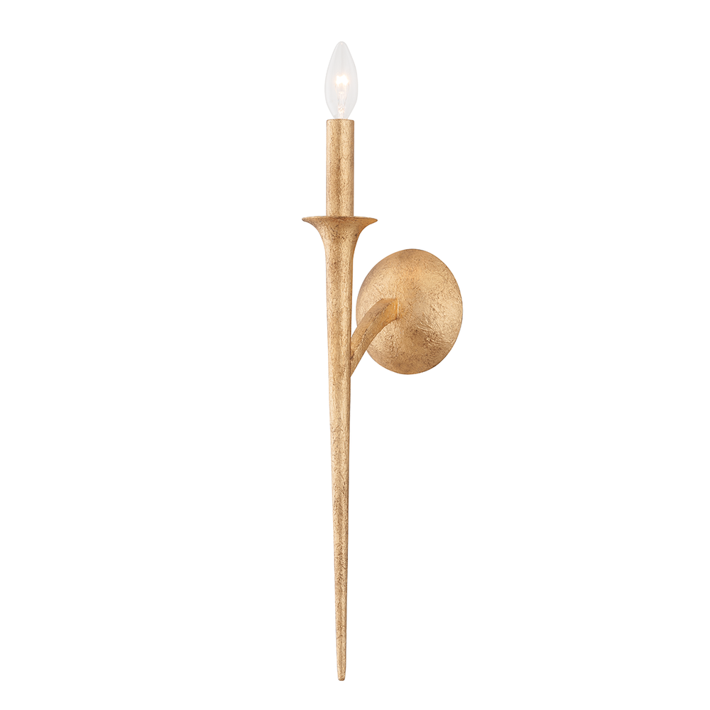 Troy Lighting Luca Wall Sconce Wall Sconces Troy Lighting VINTAGE GOLD LEAF 4.75x4.75x20.25 