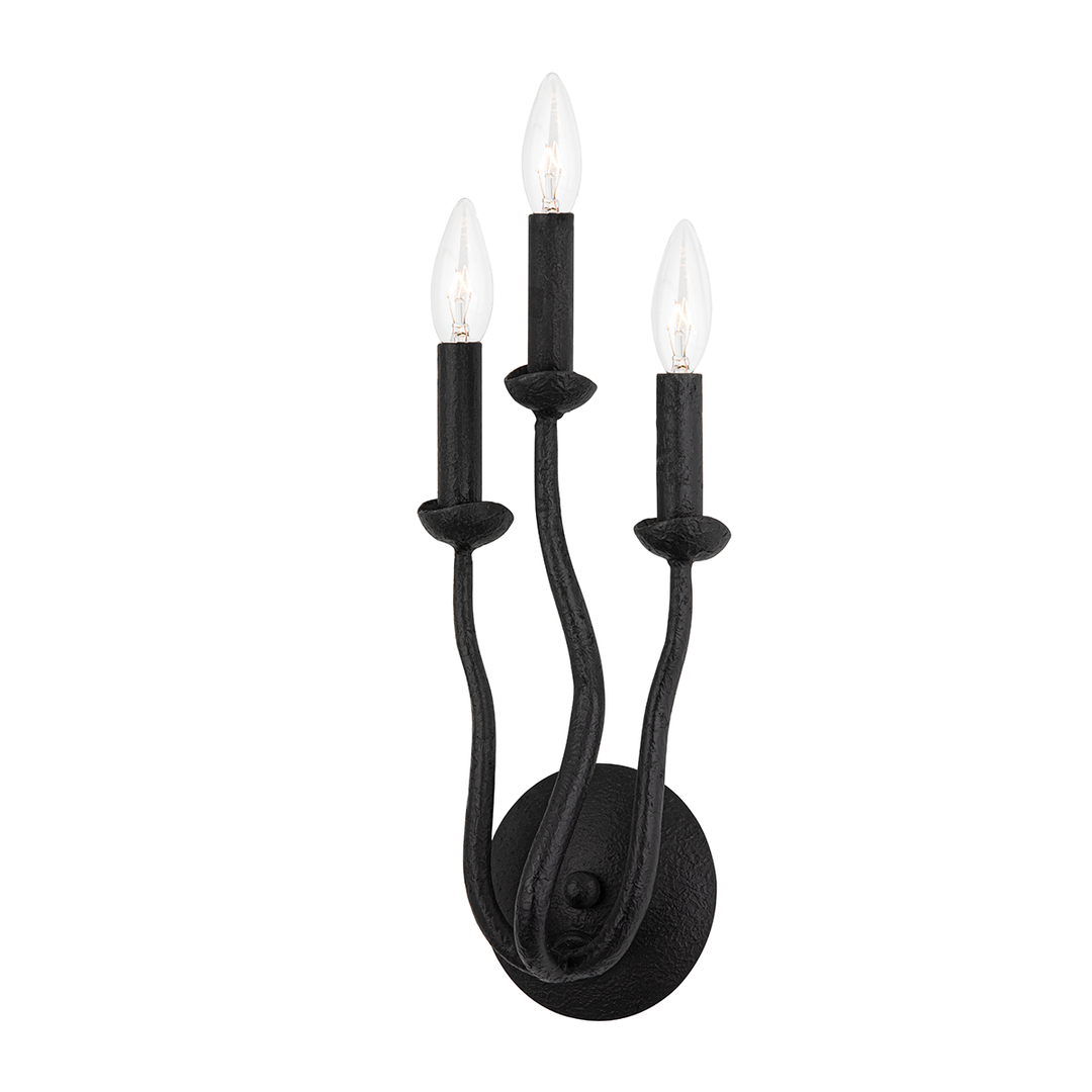 Troy Lighting Reign Wall Sconce Wall Sconces Troy Lighting BLACK IRON 7x7x15.25 