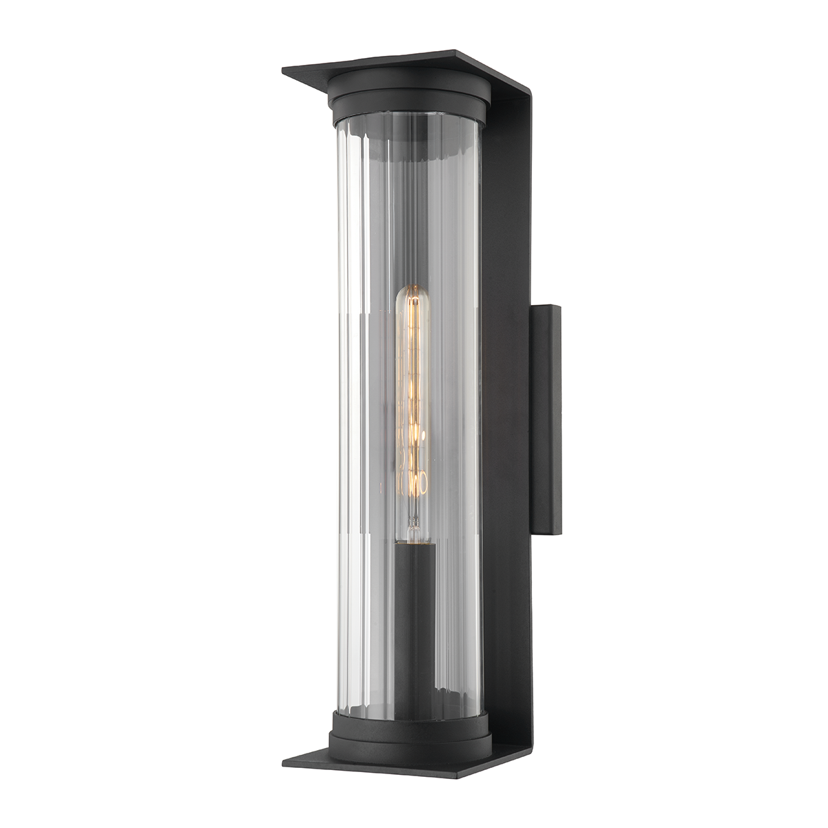 Troy Lighting Presley Wall Sconce Wall Sconce Troy Lighting TEXTURED BLACK 7.5x7.5x22 