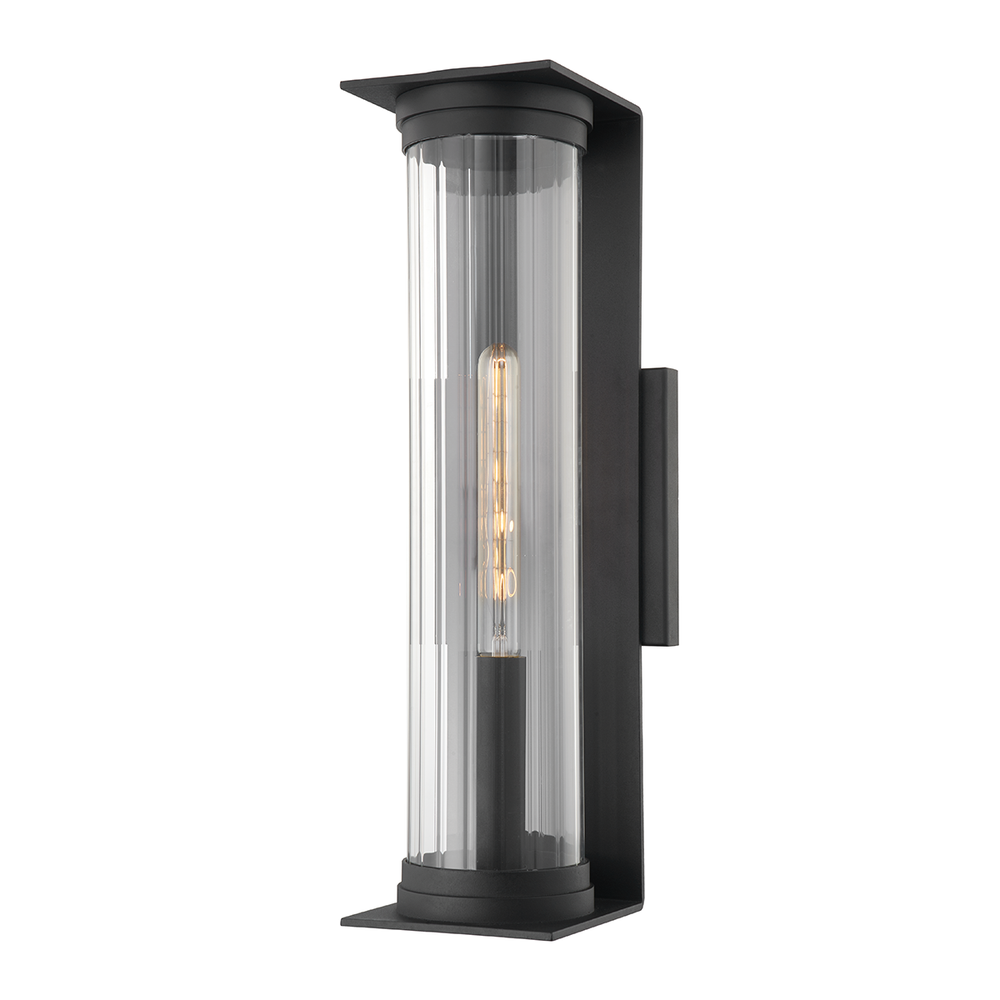 Troy Lighting Presley Wall Sconce Wall Sconces Troy Lighting TEXTURED BLACK 7.5x7.5x22 