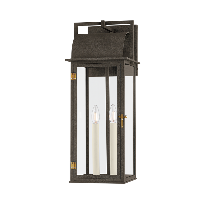 Troy Lighting BOHEN Exterior Wall Sconce Outdoor Wall Lights Troy Lighting French Iron/Patina Brass 9.5x9.5x24.25 