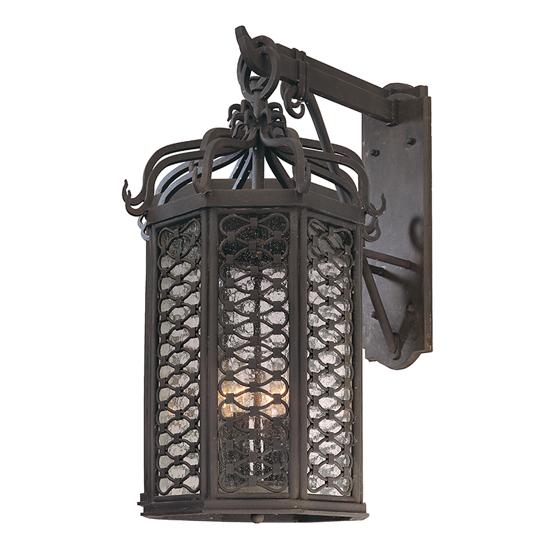 Troy Lighting Los Olivos Wall Sconce Wall Sconce Troy Lighting TEXTURED IRON 13.5x13.5x25.75 