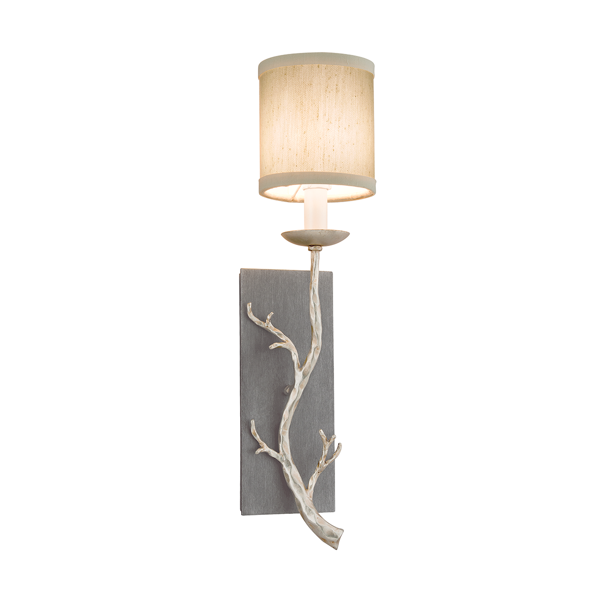 Troy Lighting Adirondack Wall Sconce Wall Sconce Troy Lighting GRAPHITE/WARM SILVER LEAF 4.75x4.75x21.25 