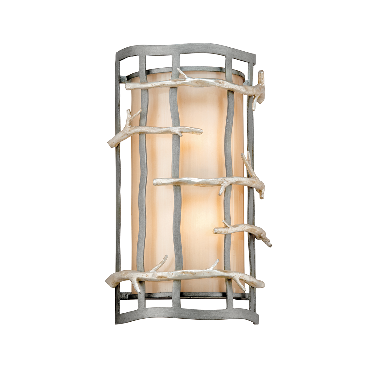 Troy Lighting Adirondack Wall Sconce Wall Sconce Troy Lighting GRAPHITE AND SILVER LEAF 8.5x8.5x14 