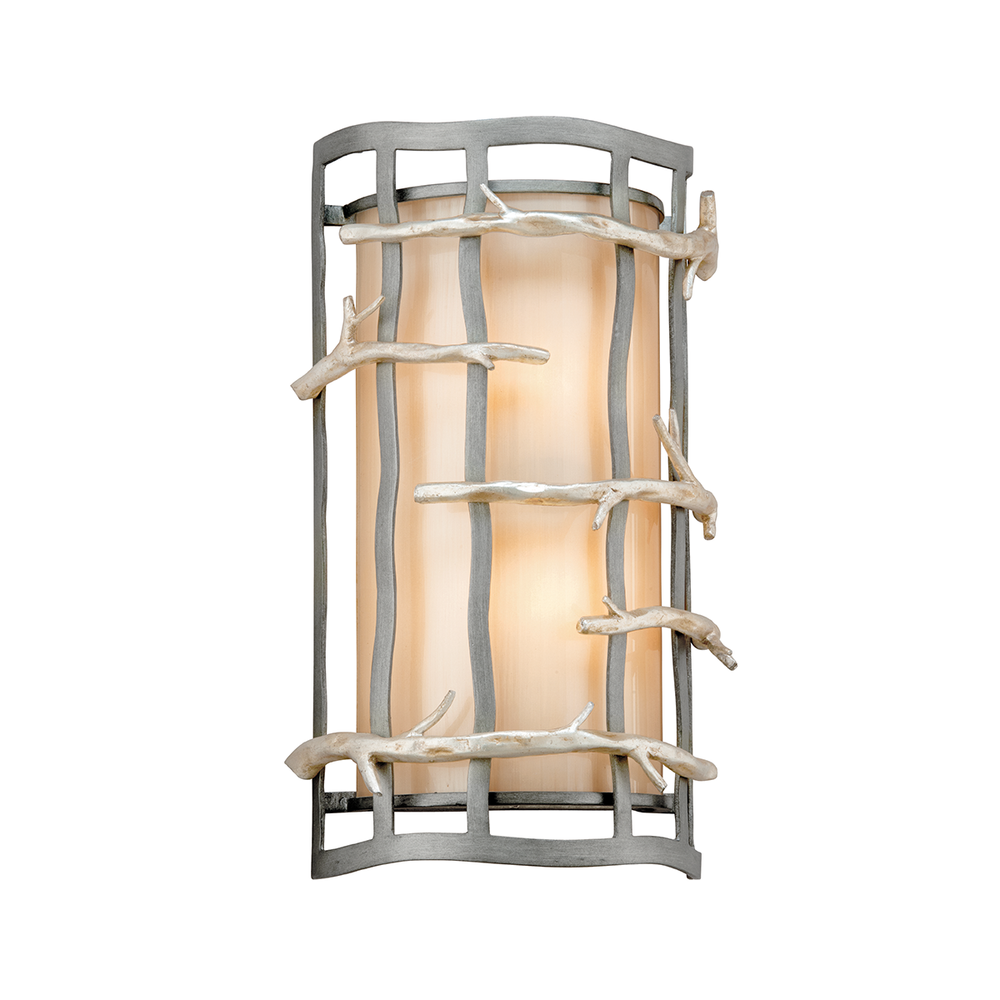 Troy Lighting Adirondack Wall Sconce Wall Sconces Troy Lighting GRAPHITE AND SILVER LEAF 8.5x8.5x14 