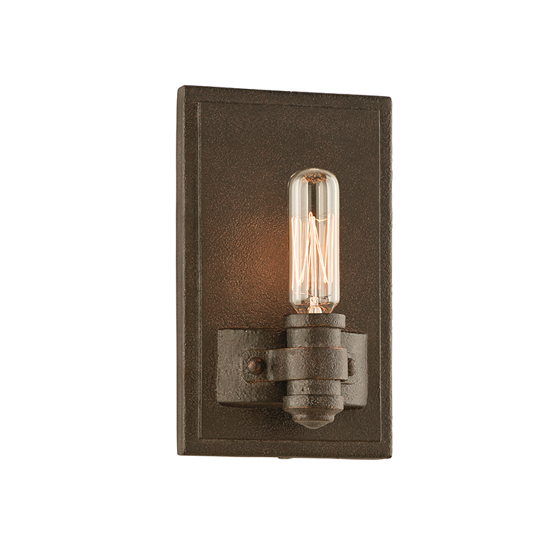 Troy Lighting Pike Place Wall Sconce Wall Sconce Troy Lighting SHIPYARD BRONZE 4.25x4.25x7.25 