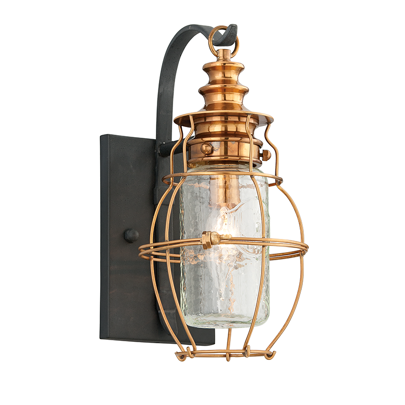 Troy Lighting Little Harbor Wall Sconce Wall Sconce Troy Lighting AGED BRASS 6x6x12.75 