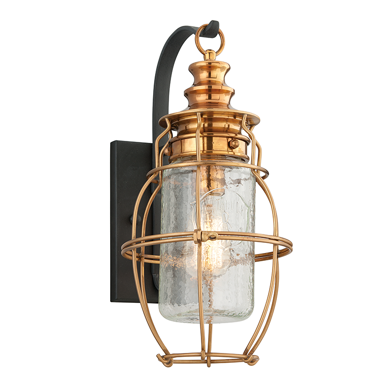 Troy Lighting Little Harbor Wall Sconce Wall Sconce Troy Lighting OLD BRASS 7.5x7.5x15.75 