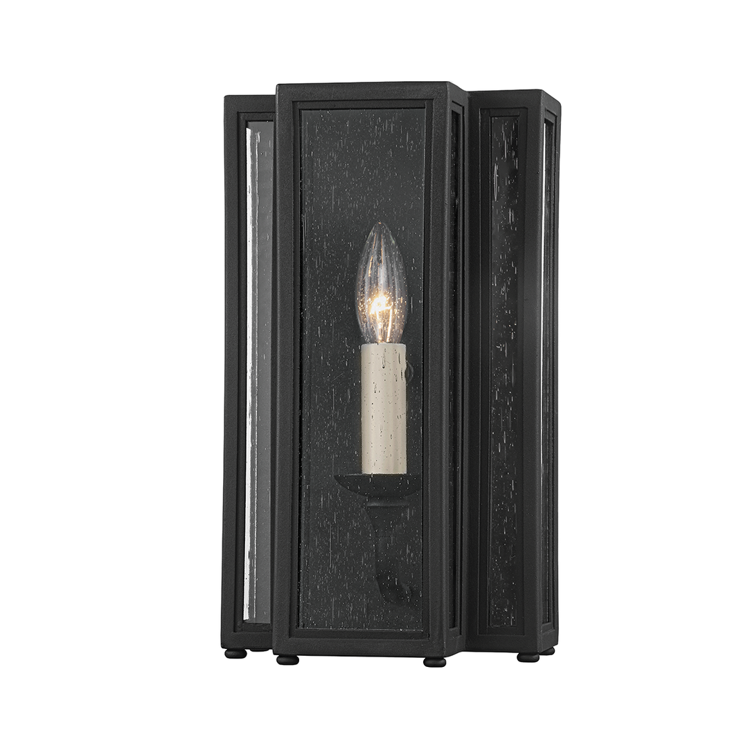 Troy Lighting Leor Wall Sconce Wall Sconces Troy Lighting TEXTURED BLACK 7.5x7.5x13 