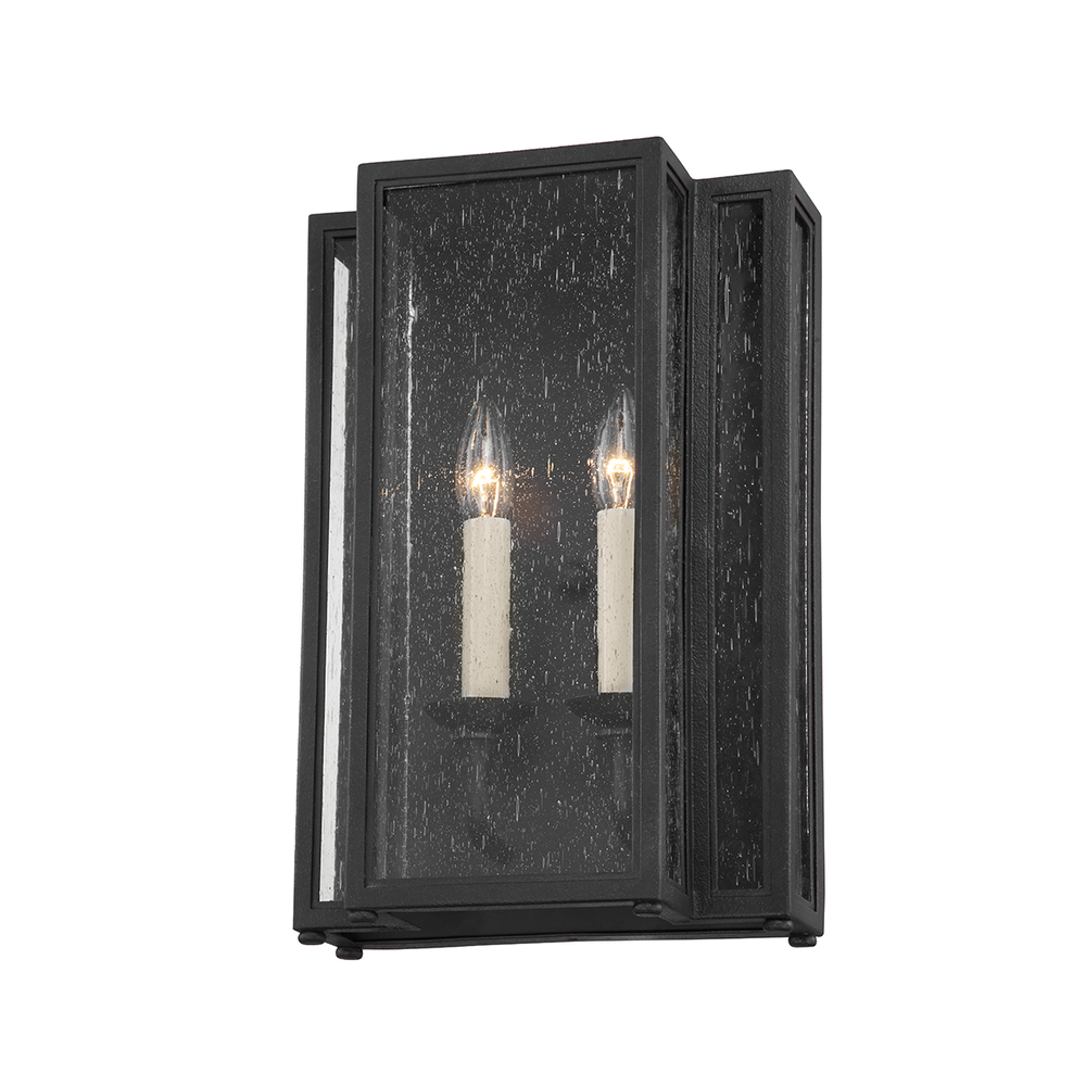 Troy Lighting Leor Wall Sconce Wall Sconces Troy Lighting TEXTURED BLACK 10.5x10.5x15.5 