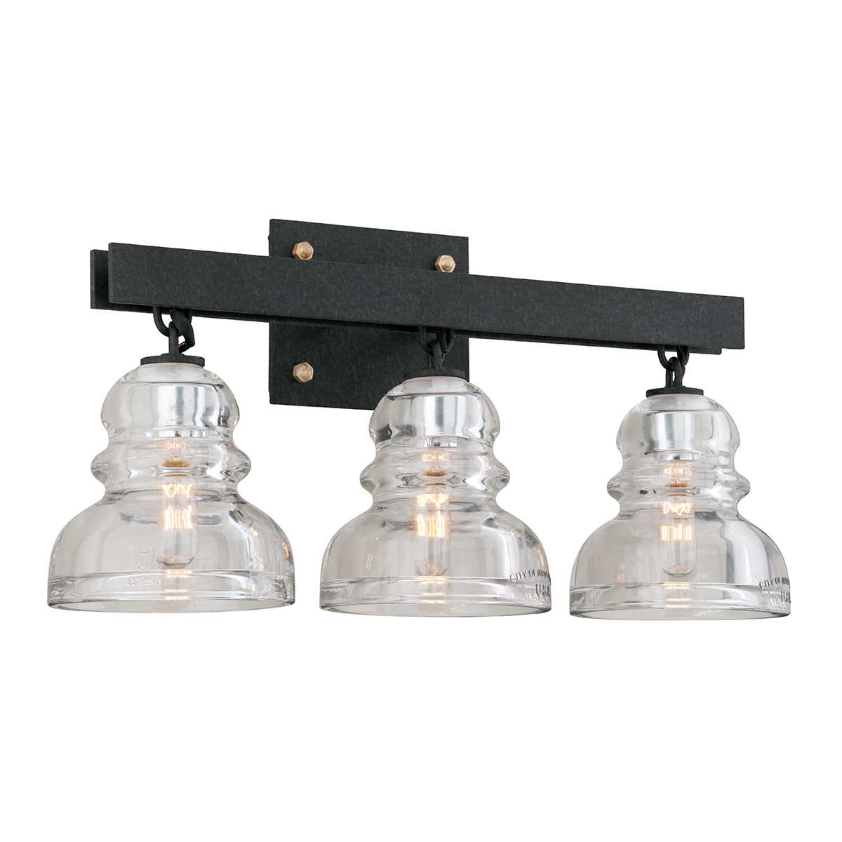 Troy Lighting Menlo Park Bath and Vanity Bath and Vanity Troy Lighting TEXTURED IRON 20.5x20.5x10 