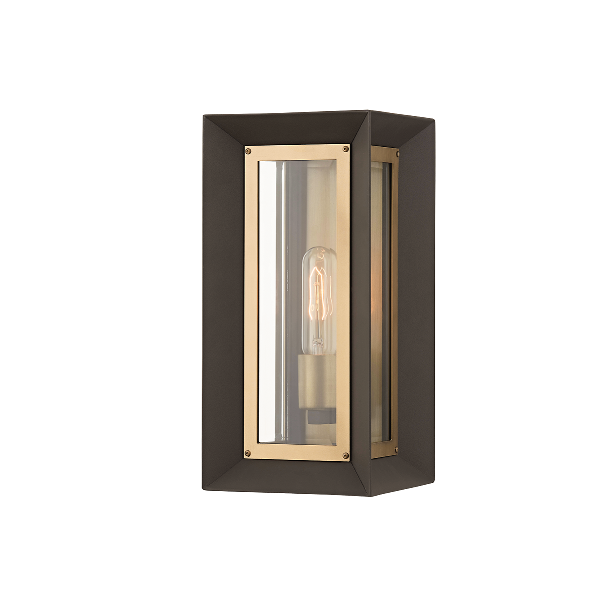 Troy Lighting Lowry Wall Sconce Wall Sconce Troy Lighting TEXTURED BRONZE/PATINA BRASS 6.5x6.5x13.5 