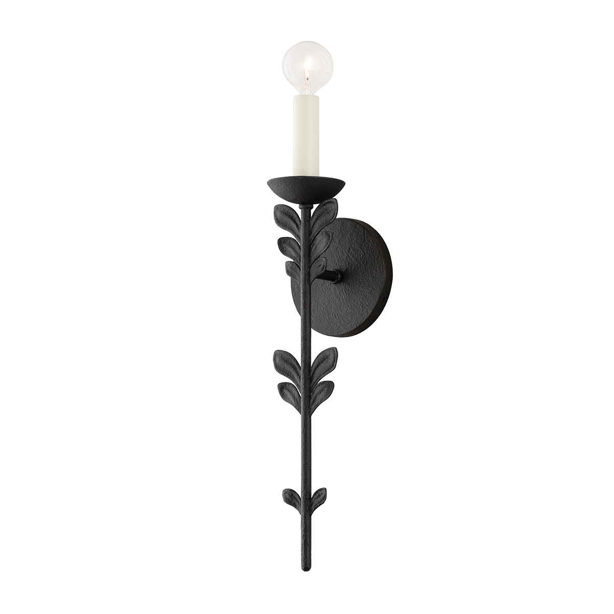 Troy Lighting Florian Wall Sconce Wall Sconce Troy Lighting BLACK IRON 4.75x4.75x17.5 