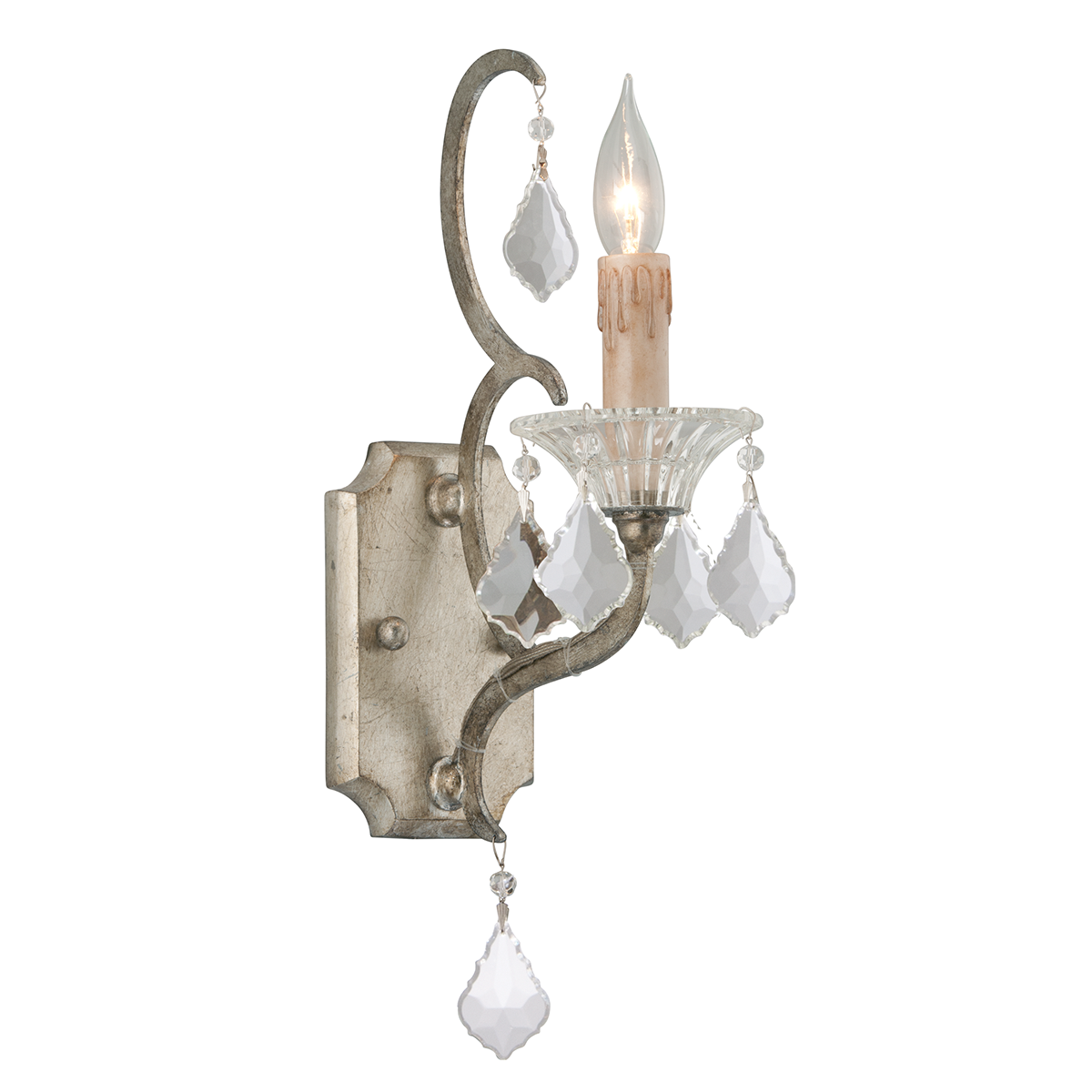 Troy Lighting Montparnasse Wall Sconce Wall Sconce Troy Lighting ANTIQUE SILVER LEAF 4.5x4.5x18 